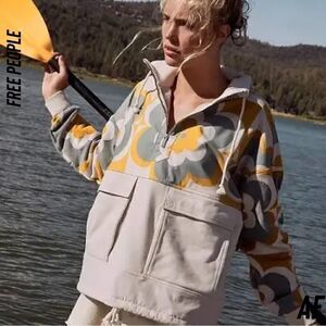 FREE PEOPLE MOVEMENT DAYBREAK SWEAT JACKET NEW SMALL STONE MANGO PULLOVER